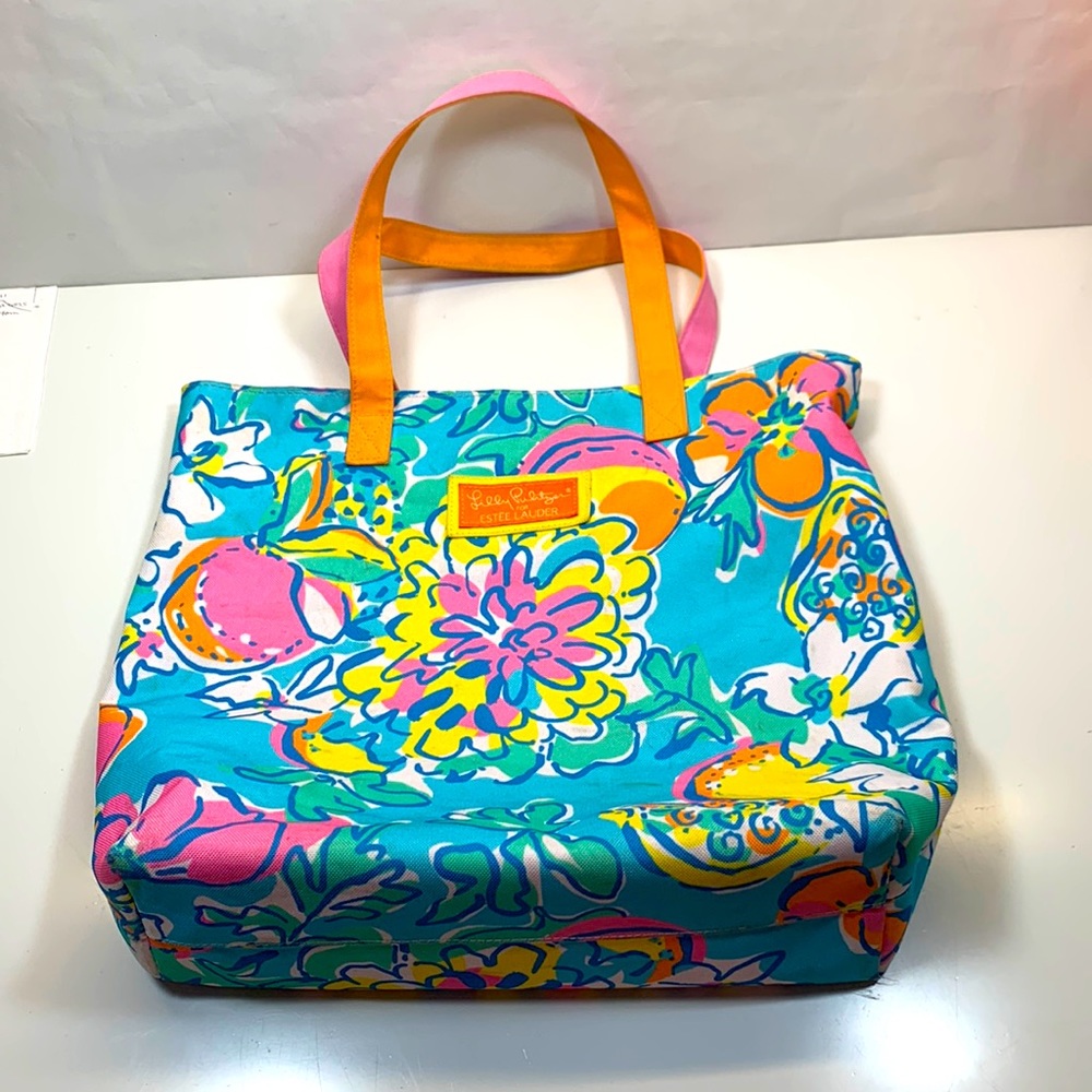 Lilly Pulitzer Estée Lauder tote beach bag